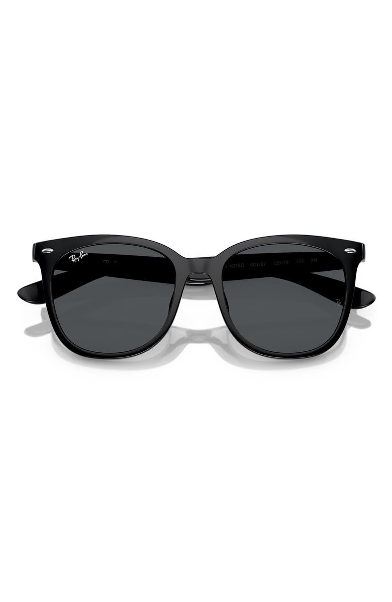 Ray-Ban 55mm Square Sunglasses, Alternate, color, Black / Dark Grey