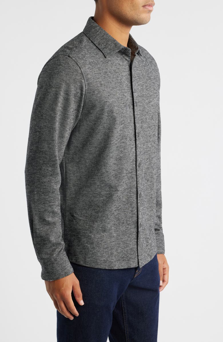 Robert Barakett Alonzo Knit Button-Up Shirt, Alternate, color, Grey