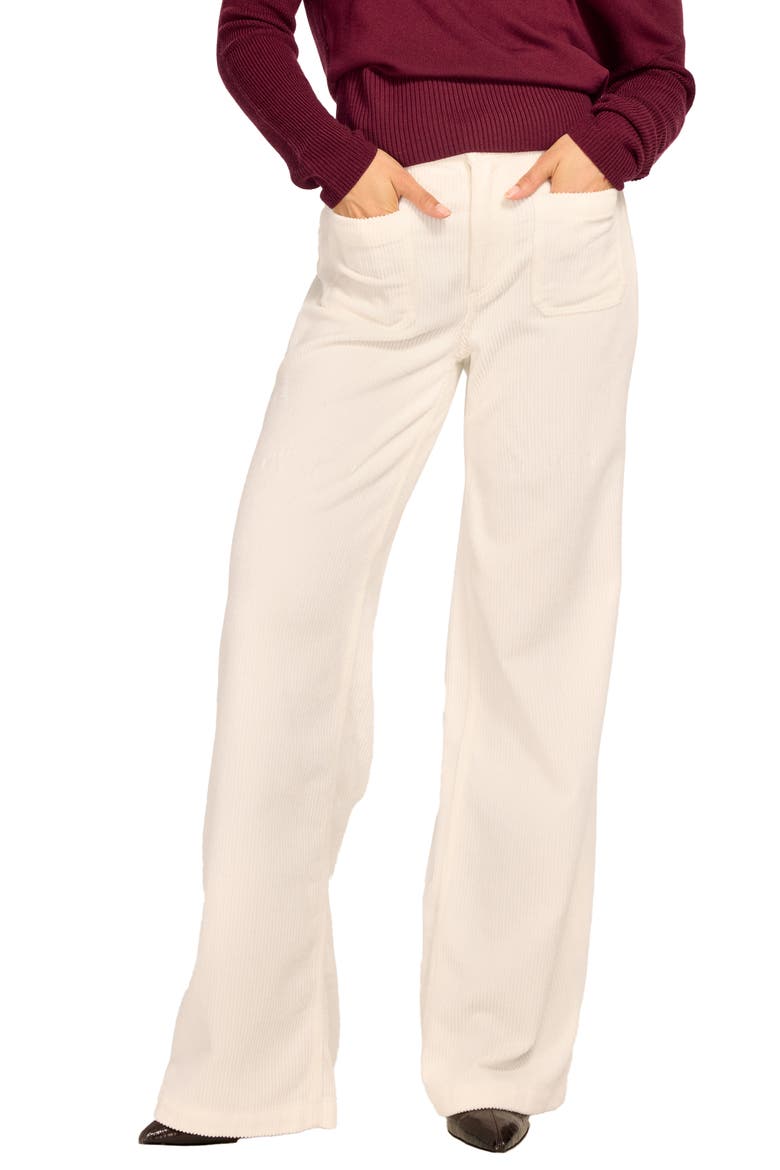 Demi Cleo Corduroy Wide Leg Pants, Main, color, WINTER WHITE