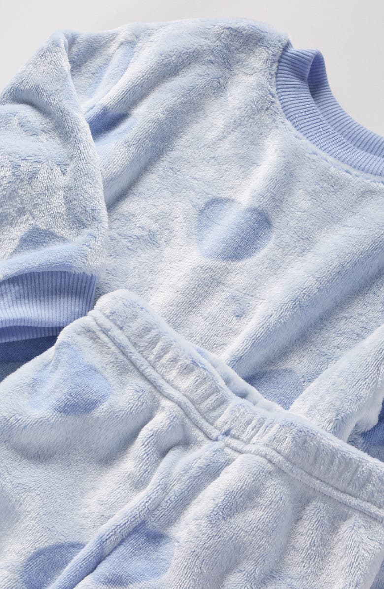 Nordstrom Kids' Embossed Fleece Sweatshirt & Sweatpants Set, Alternate, color, Blue Hydrangea