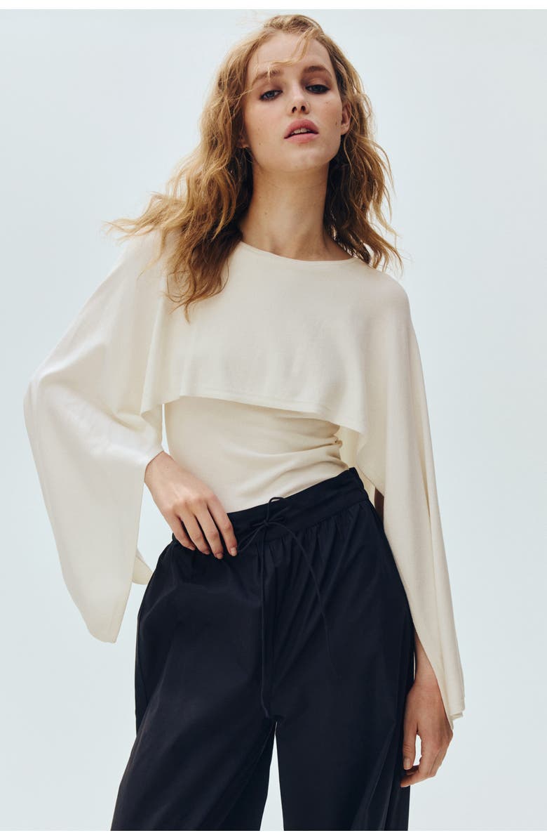 H&M Cape-look Top, Alternate, color, Cream