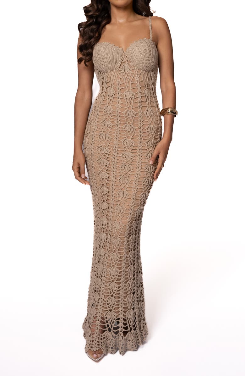 JLUXLABEL Odyssey Crochet Maxi Dress, Main, color, 