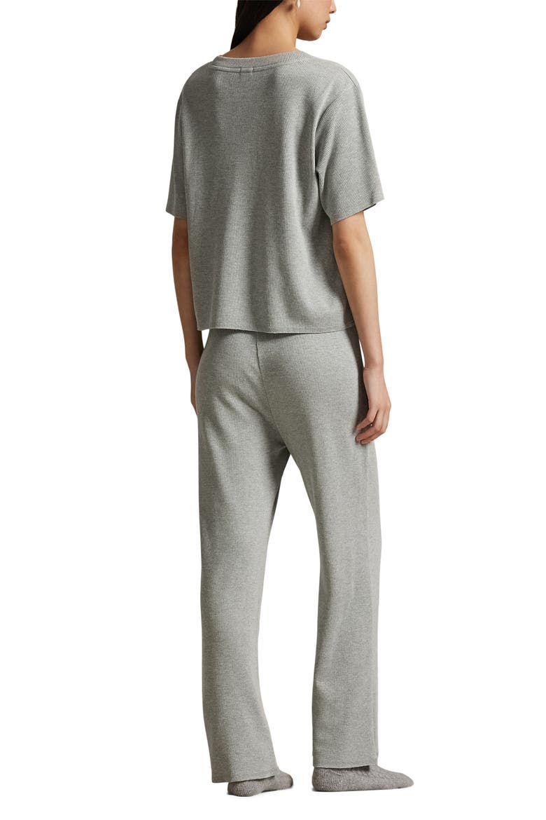 Waffle Knit Pajamas, Alternate, color, GREY HEATHER