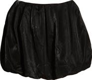 Mistress Rocks Faux Leather Puff Ball Miniskirt