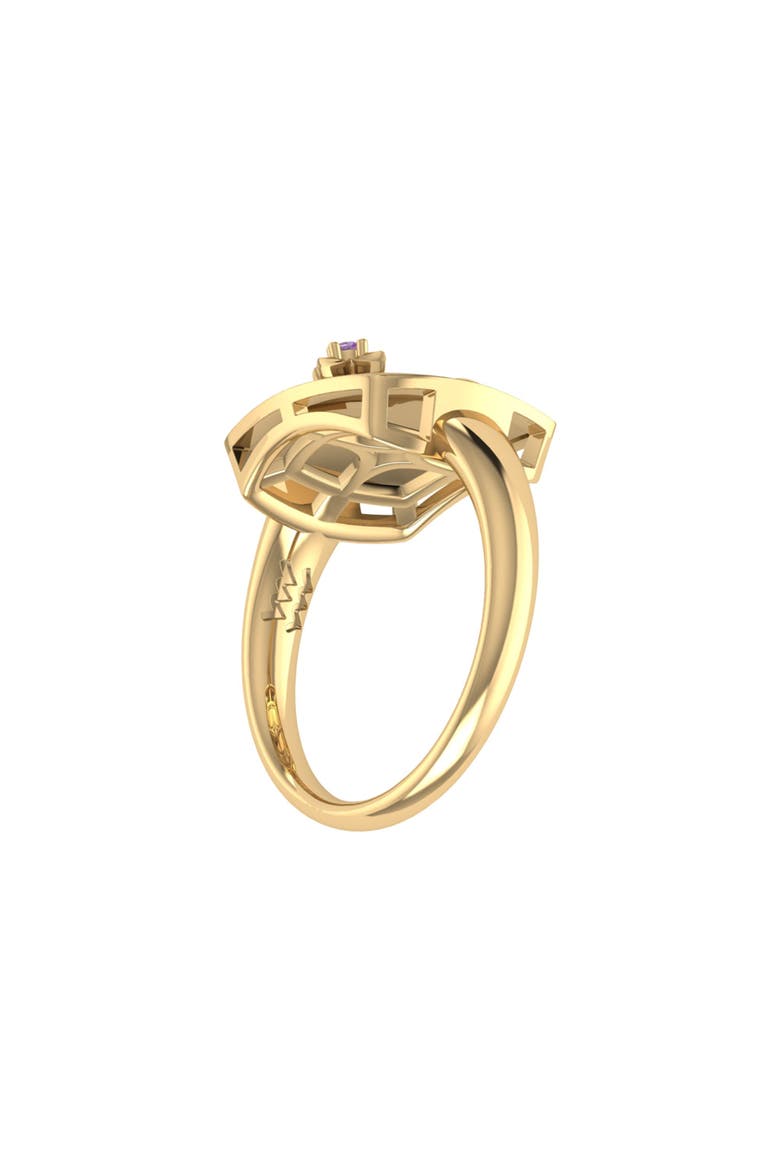 Aquarius Amethyst & Diamond Signet Ring in Sterling Silver, Alternate, color, Dark Grey