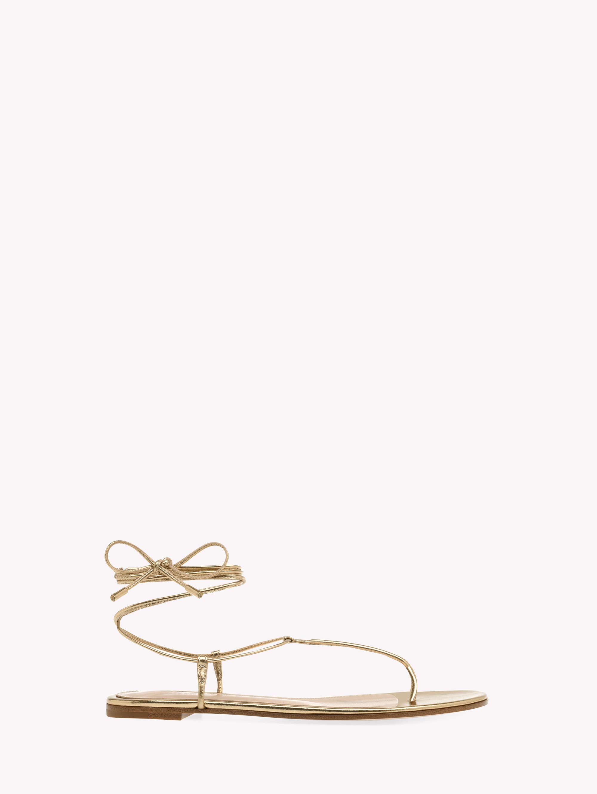Gianvito Rossi Gwyneth Flat Sandals, Main, color, Metallic Gold