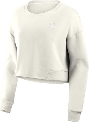 売れ筋商品|||ファナティクス カットソー トップス レディース Women's Cream New York Yankees Studio Cropped Pullover Sweatshirt Cream FANATICS Women's Fanatics Cream New York Yankees Studio