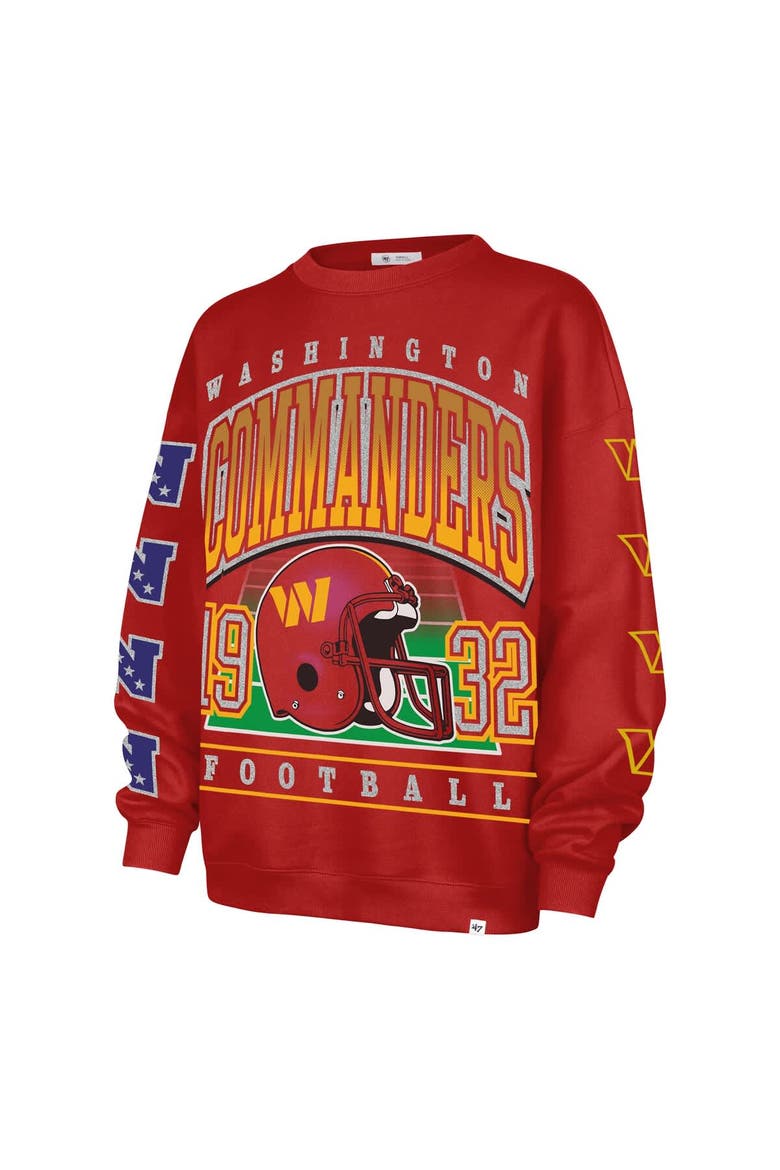 Women's '47  Burgundy Washington Commanders Go Big Oversized Pullover Sweatshirt, Alternate, color, Burgundy