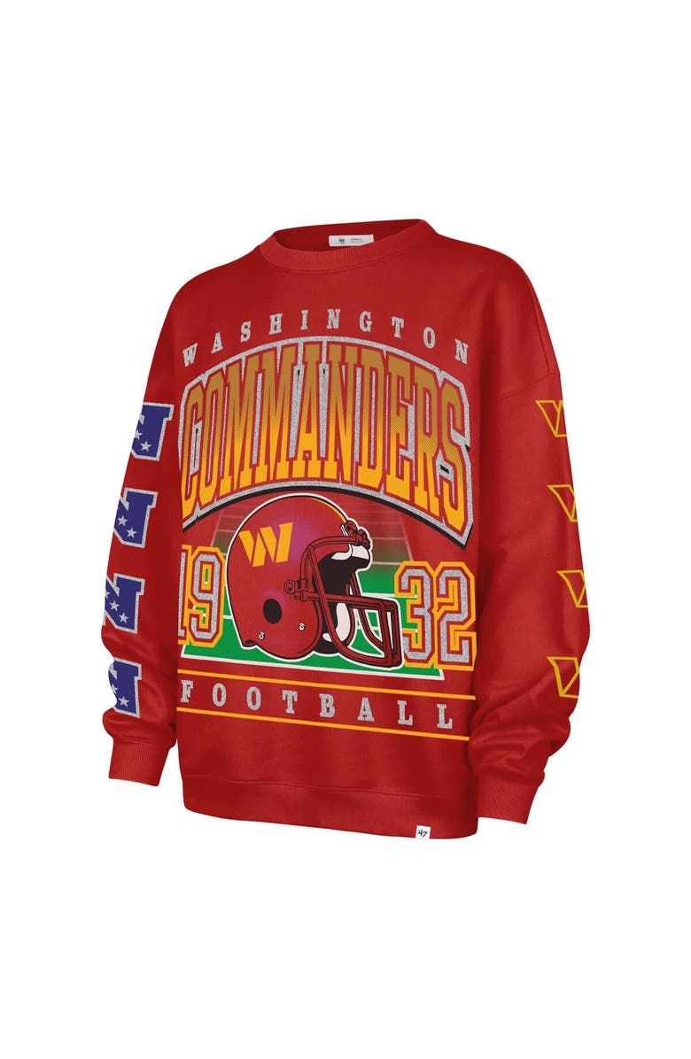 '47 Women's '47 Burgundy Washington Commanders Go Big Oversized Pullover Sweatshirt, Alternate, color, Burgundy