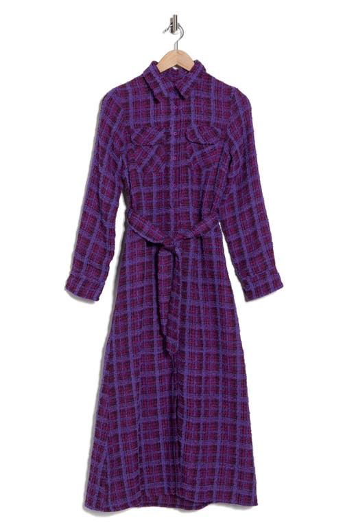 Area Stars Dela Long Sleeve Tweed Shirtdress In Purple