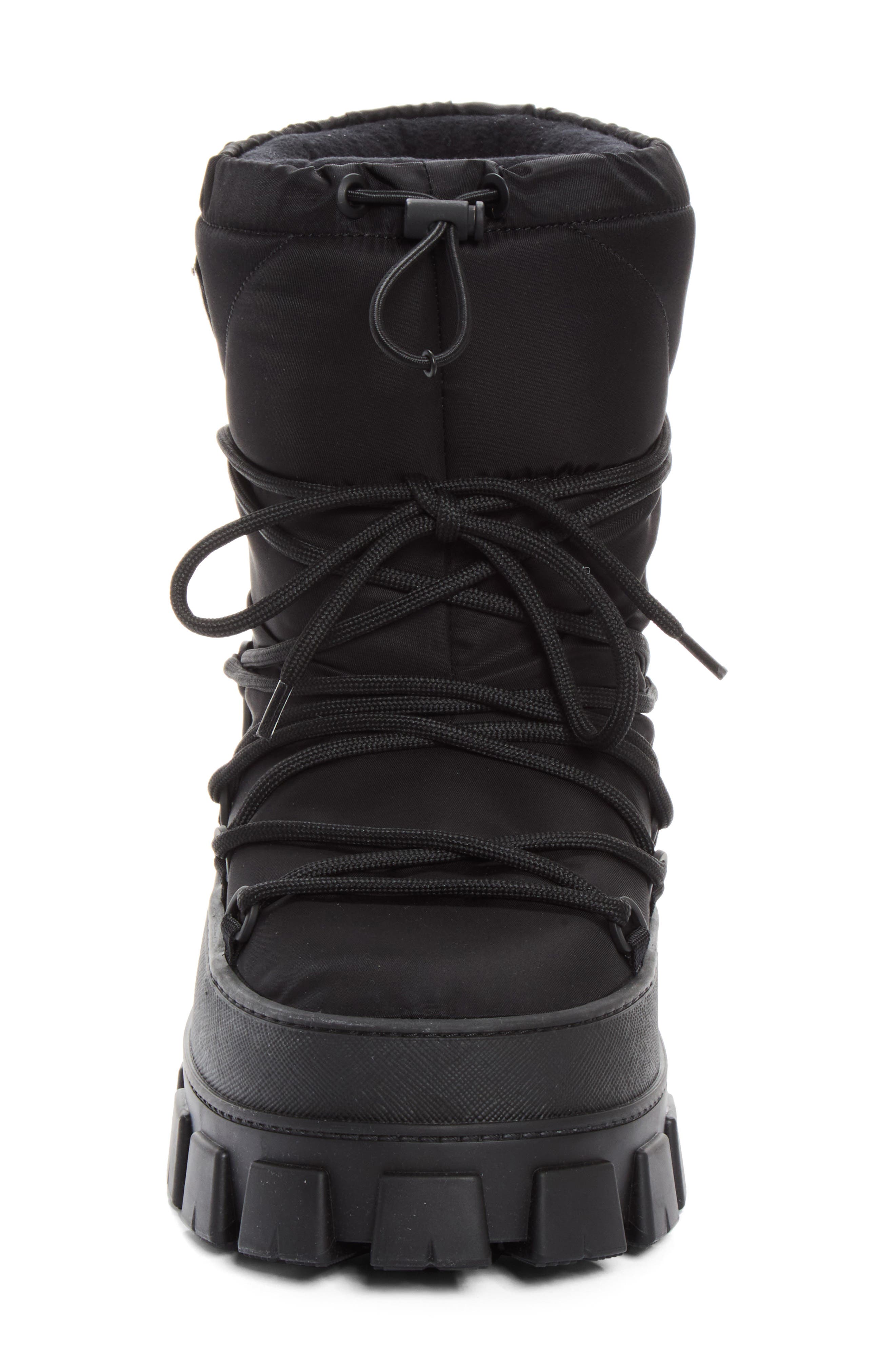 Re-Nylon Gabardine Après Ski Boot, Alternate, color, NERO