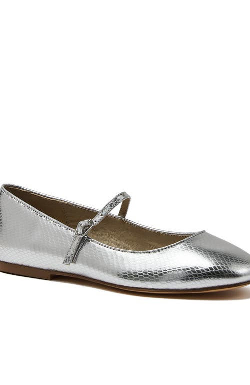 Lands' End Classic Metallic Mary Jane Flats In Silver