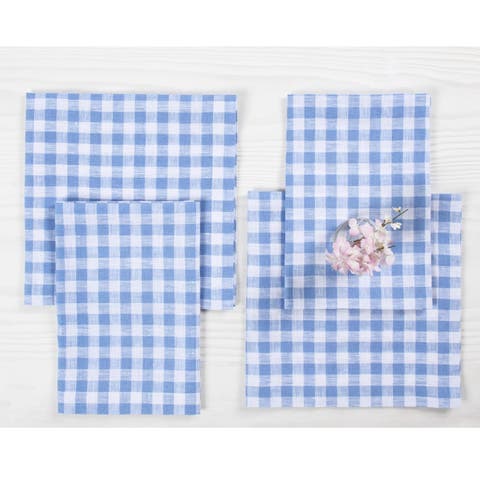 Linen Dinner Napkins - Gingham Check, 20" x 20" Inch