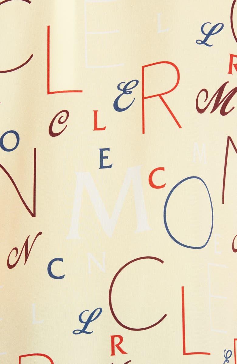 Moncler Genius by Moncler x 2 Moncler 1952 Letter Print Silk Shirt, Alternate, color, 