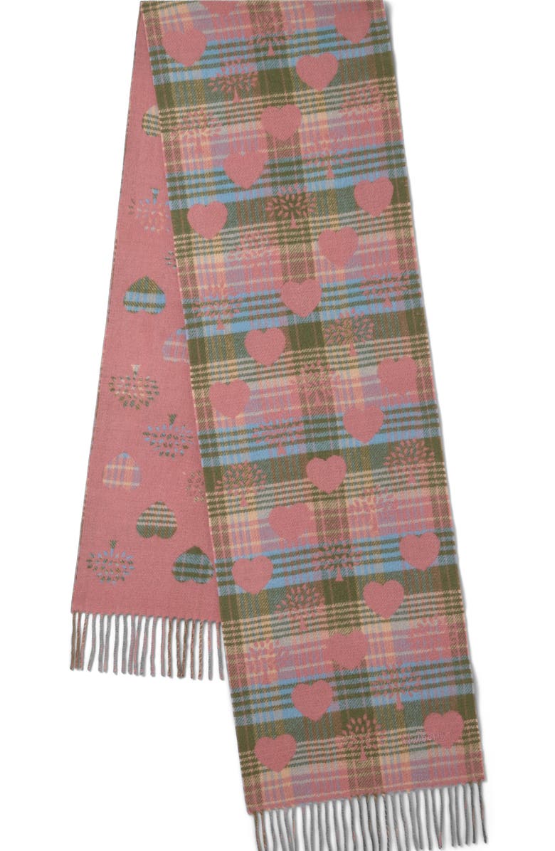 Mulberry Heritage Check & Heart Scarf, Main, color, 