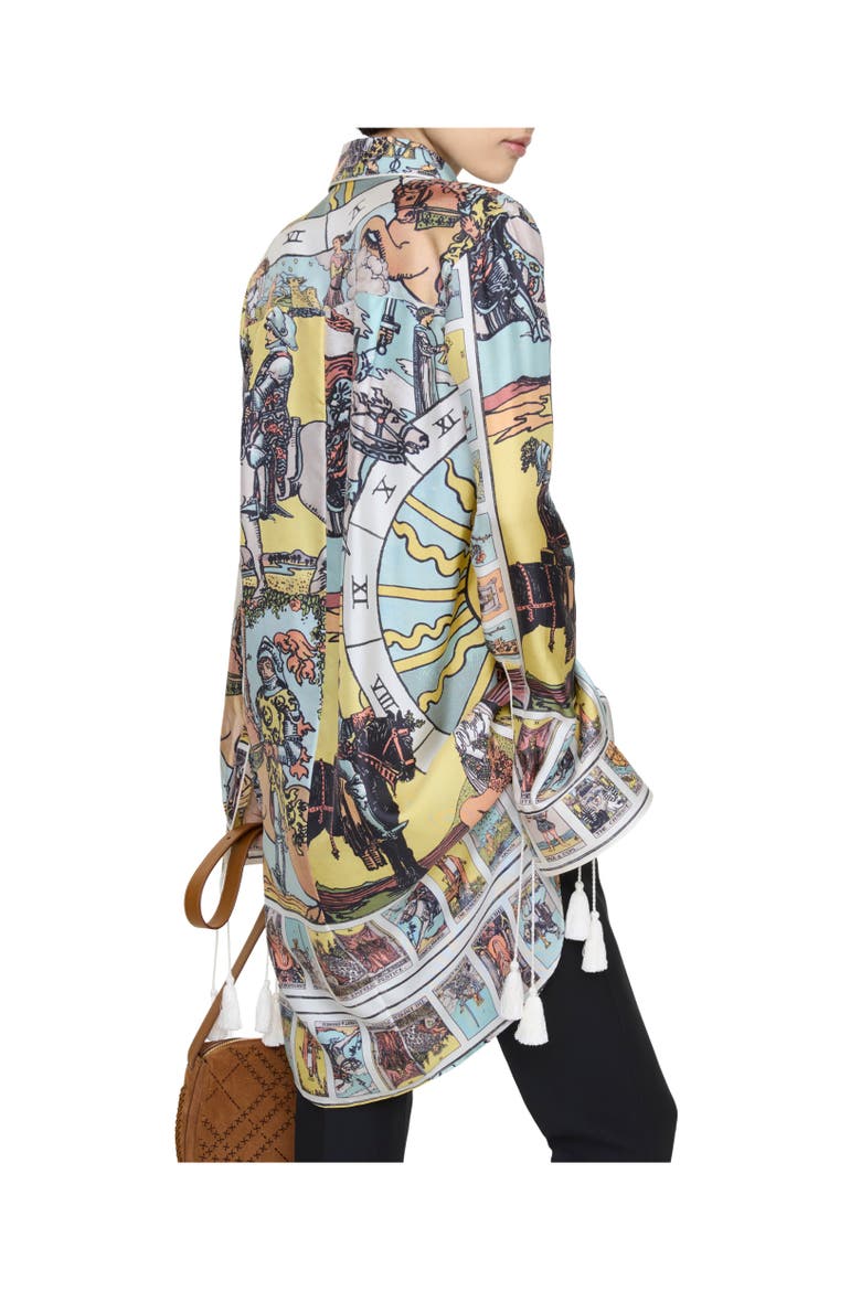 Tarot Silk Shirt, Alternate, color, Seaside blue