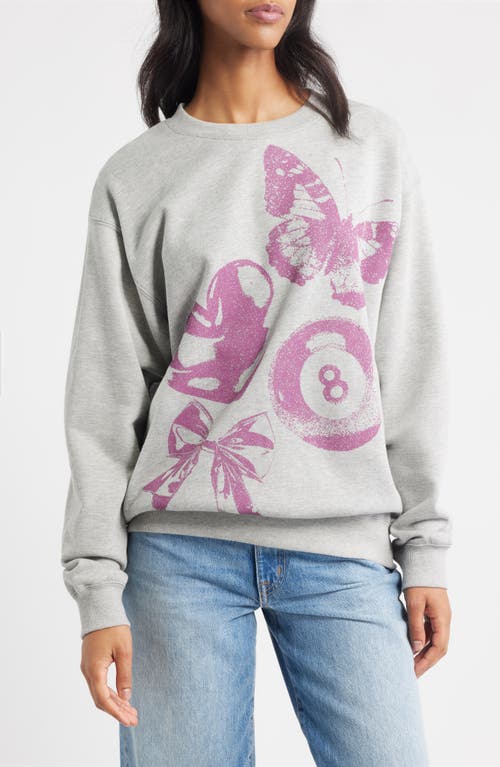 Golden Hour Eight Ball Collage Graphic Sweatshirt In Red