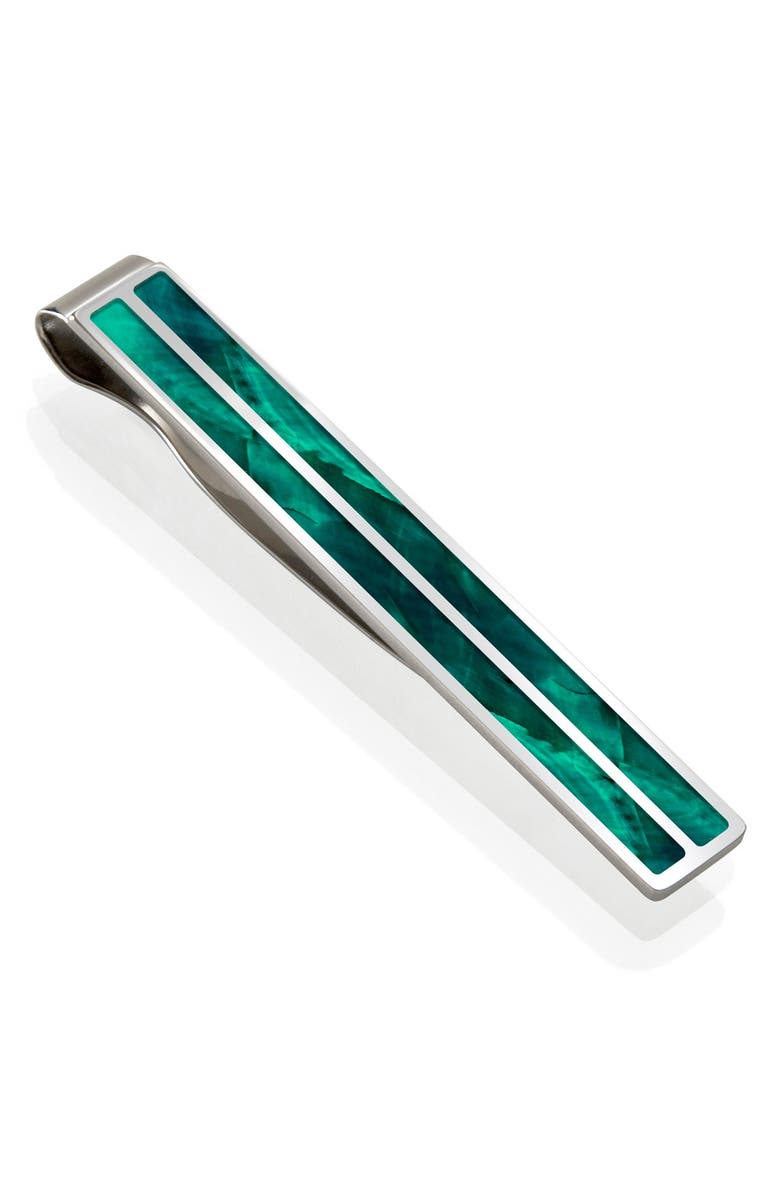M-Clip<sup>®</sup> Mother-of-Pearl Tie Clip, Main, color, Silver/ Teal