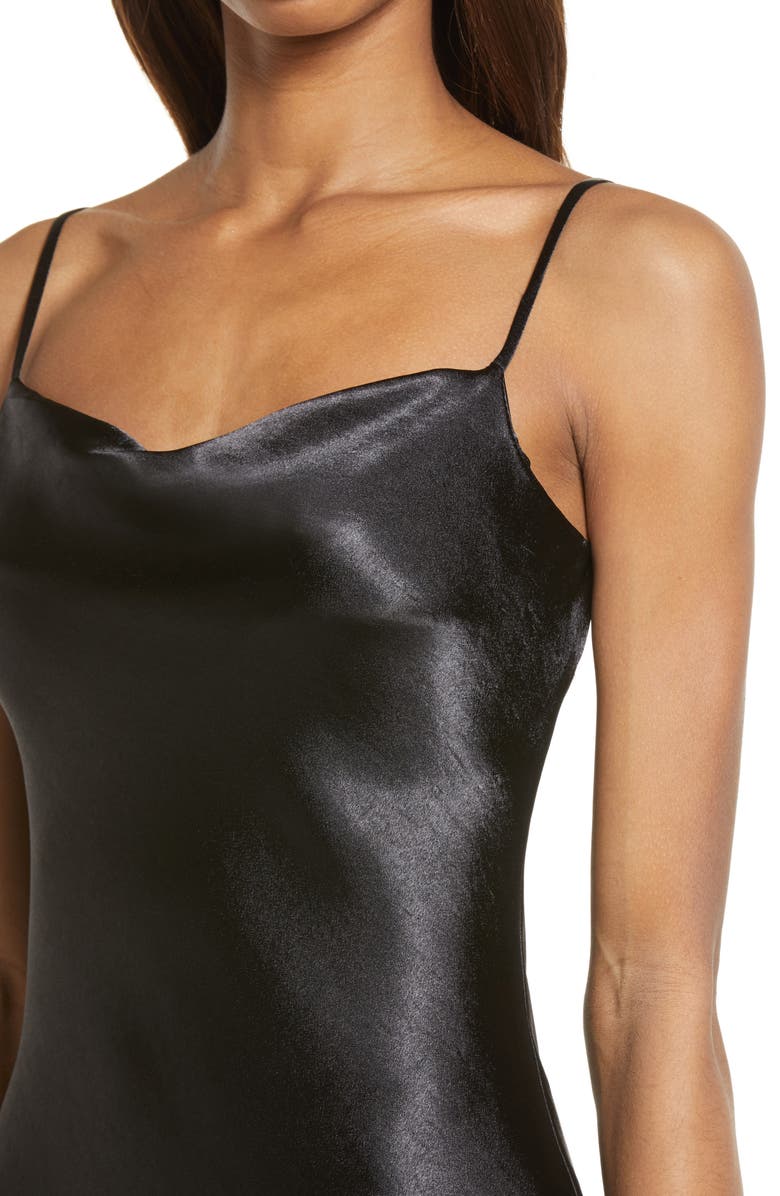 Lulus Brazen Babe Cowl Neck Satin Slipdress, Alternate, color,