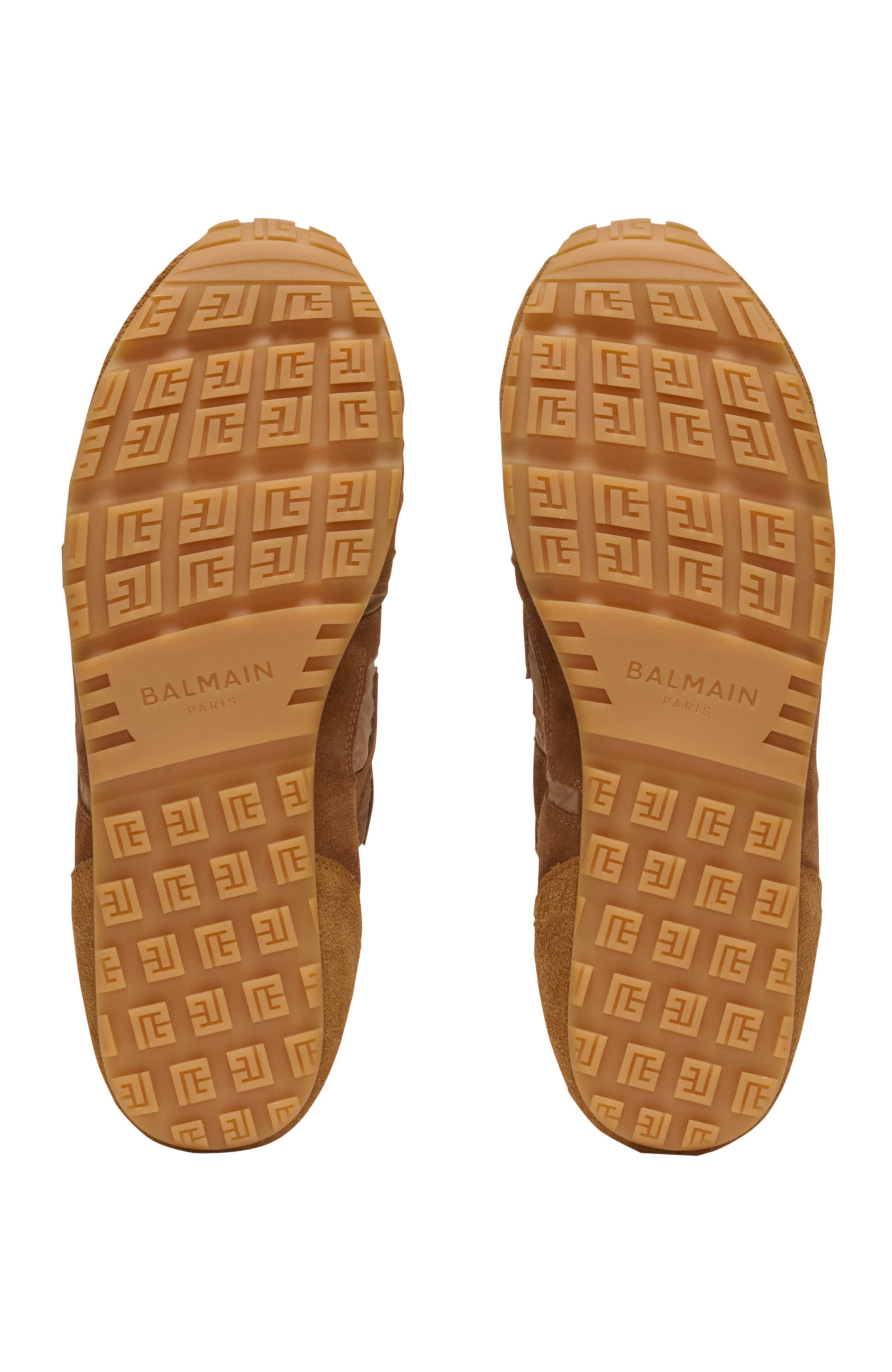 Balmain Racer 45 trainers in suede and nylon, Alternate, color, Brown