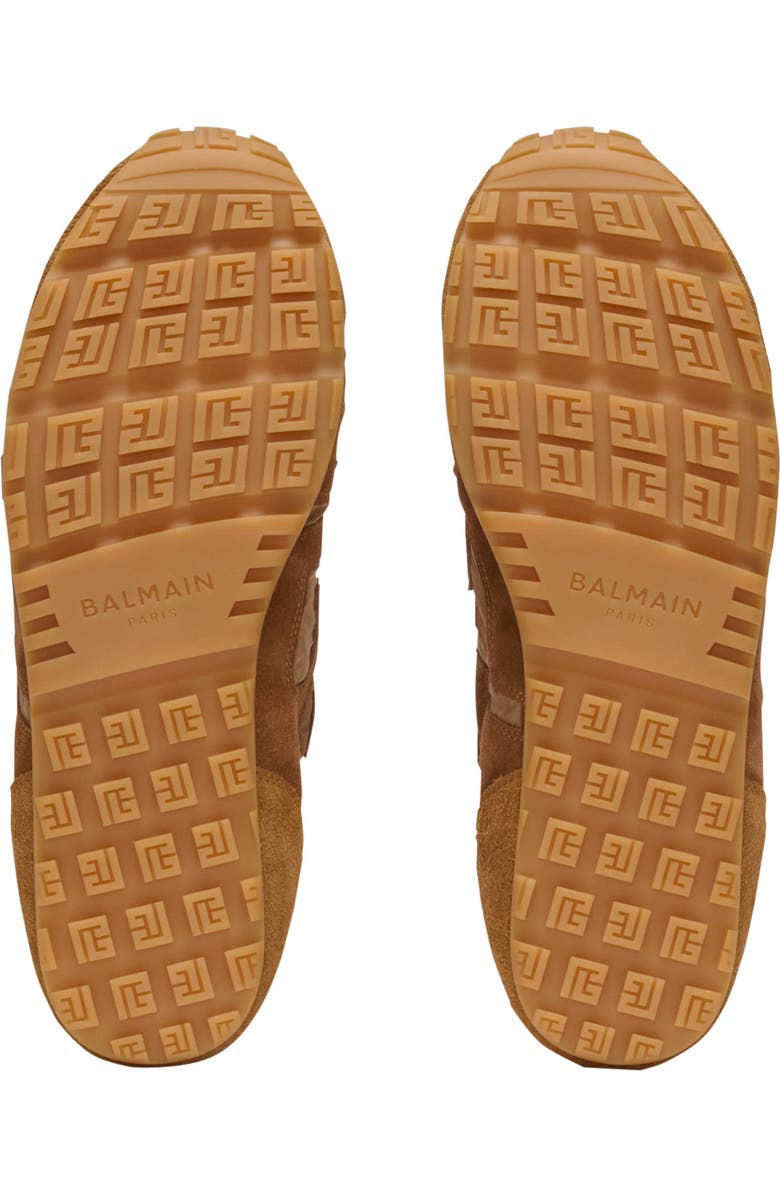 Balmain Racer 45 trainers in suede and nylon, Alternate, color, Brown