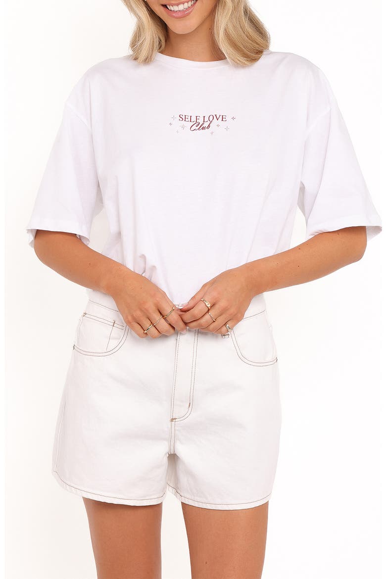 Self Love Club Graphic T-Shirt, Main, color, WHITE