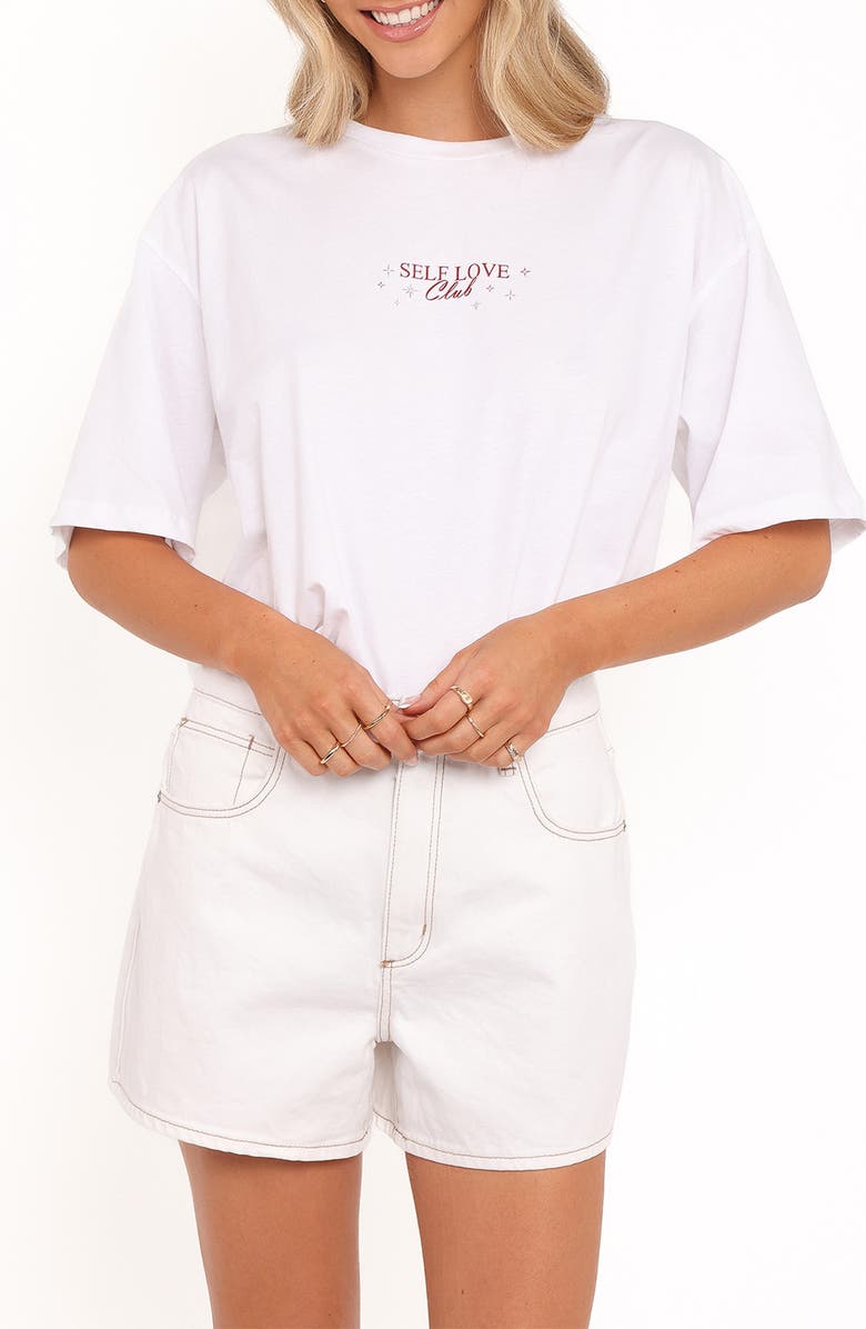 Petal & Pup Self Love Club Graphic T-Shirt, Main, color, White