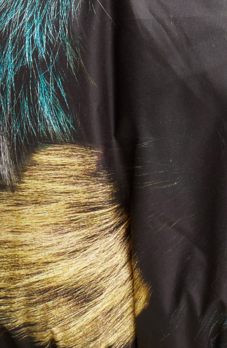 Mr & Mrs Italy Fur Print Down Puffer Coat with Removable Genuine Fox Fur Trim, Alternate, color, 