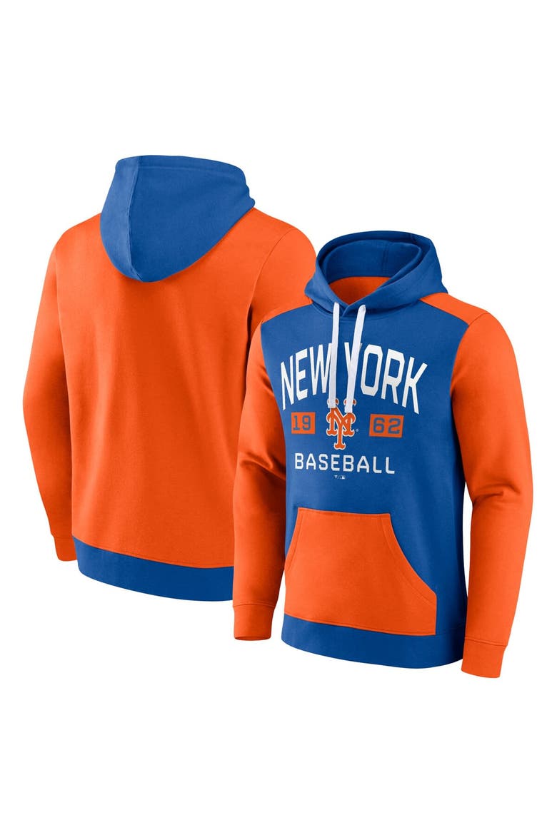 Men's Fanatics Branded Royal/Orange New York Mets Chip In Pullover Hoodie, Alternate, color, Royal