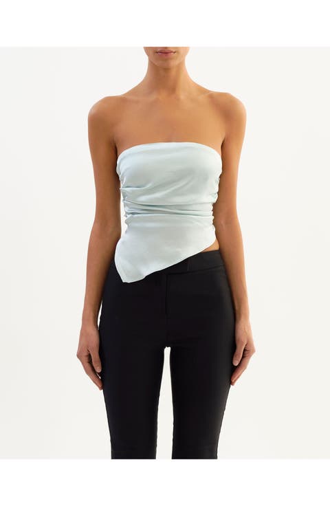 BAILA | Asymmetric Satin Scarf Top