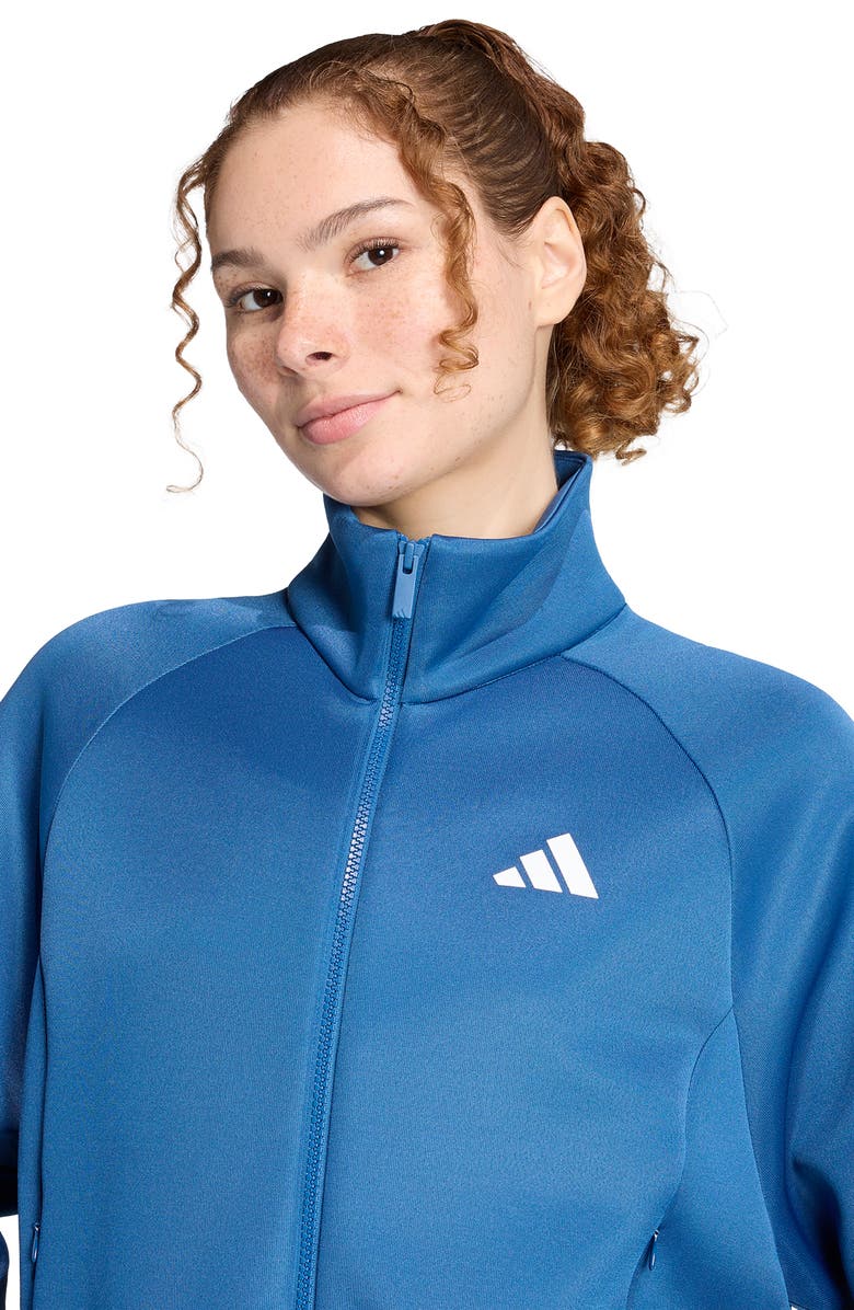 adidas Stadium Track Jacket, Alternate, color, Dusky Petrol/ Ray Blue/ White
