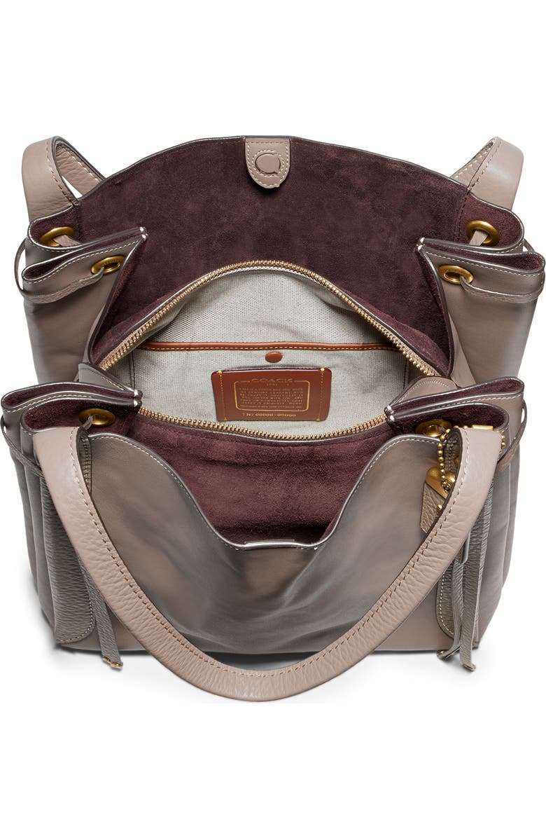COACH Harmony Mixed Leather Hobo, Alternate, color,
