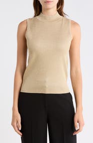 Alice + Olivia Darcey Metallic Wool Blend Sweater Tank