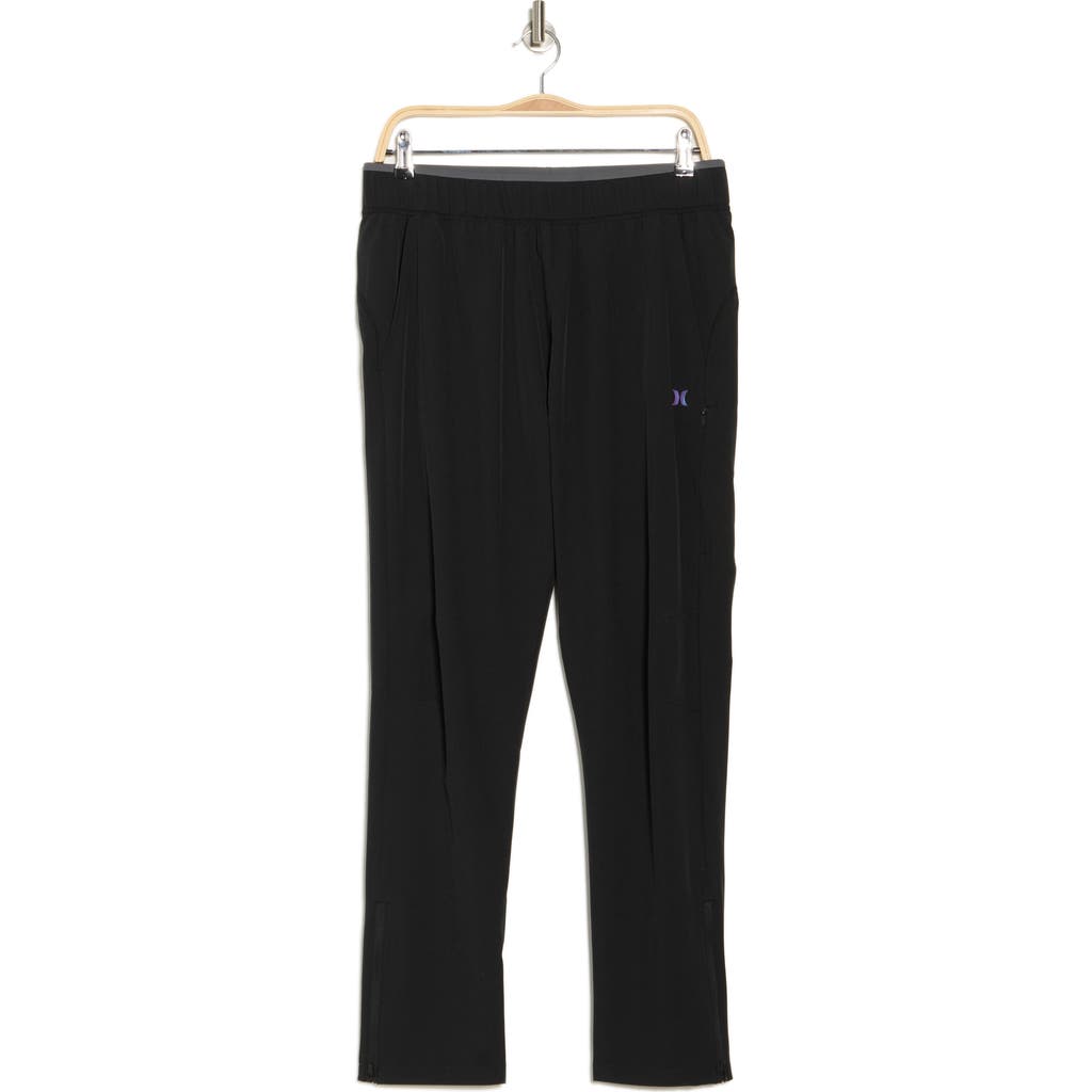 Hurley Exist Icon Water Repellent Zip Hem Pants In Black