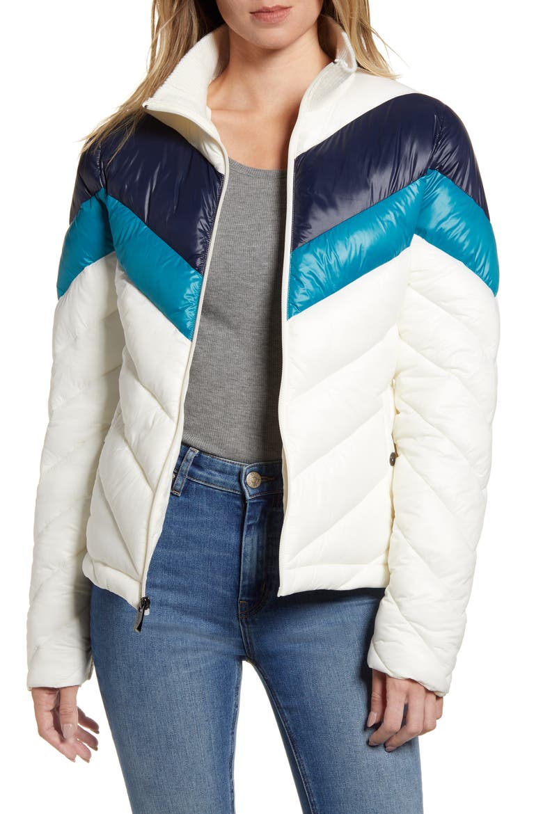 Chevron Puffer Jacket, Main, color, IVORY