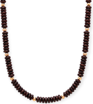 CUFFED BY NANO Dark Chocolate and 14k Gold Filled Beaded Necklace