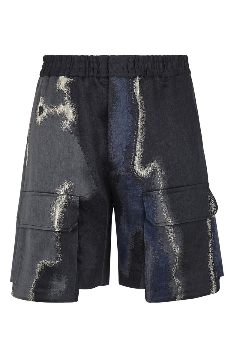 Fendi Men's Earth Print Linen, Cotton & Silk Cargo Shorts, Alternate, color,