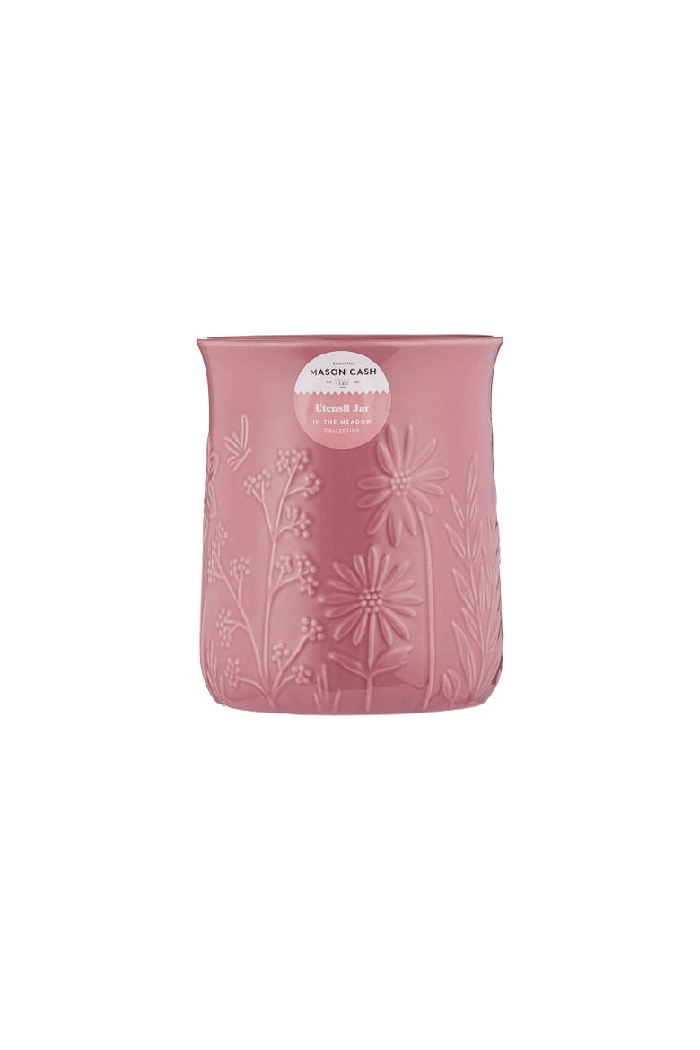 In The Meadow Utensil Crock, 6" x 5", Alternate, color, Pink