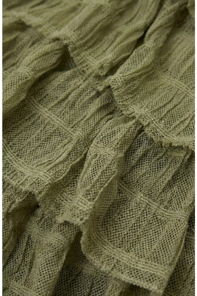Ruffled Tiered Halter Top, Alternate, color, Sage Green