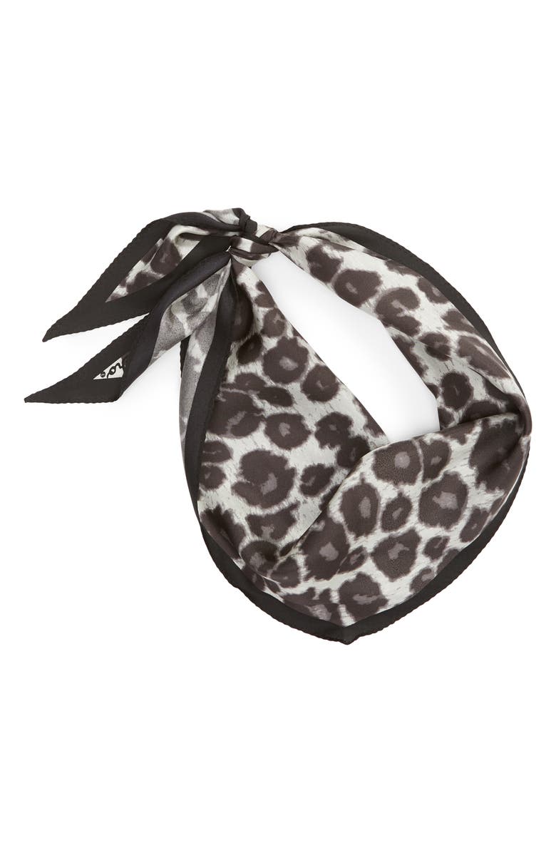 Echo Leopard Diamond Silk Scarf, Alternate, color,