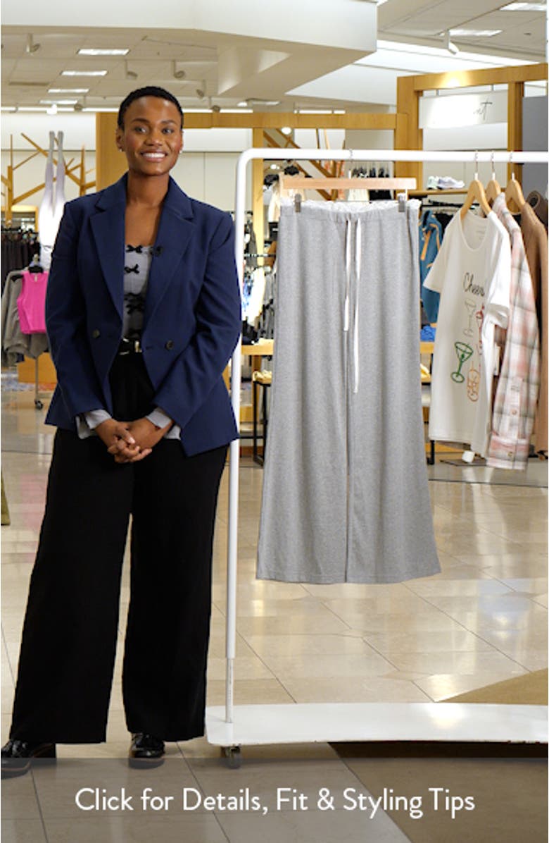 Peekaboo Lace Trim Knit Wide Leg Pants, sales video thumbnail