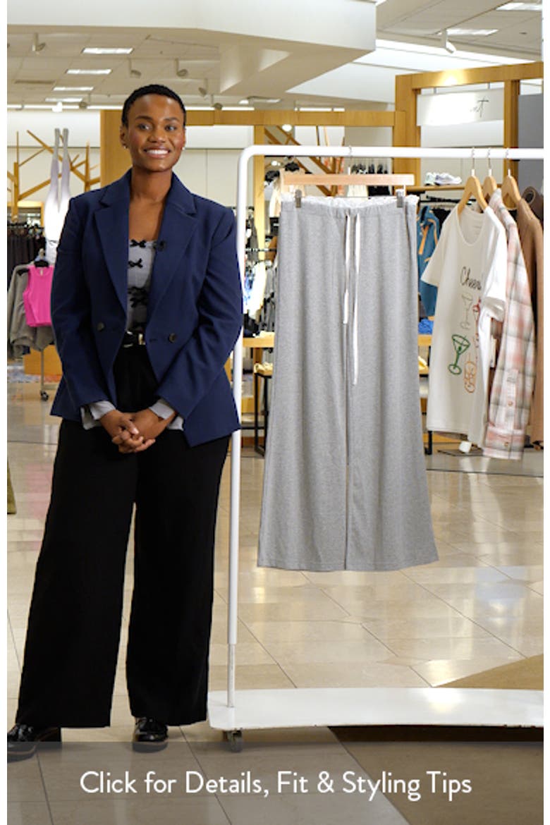 Peekaboo Lace Trim Knit Wide Leg Pants video