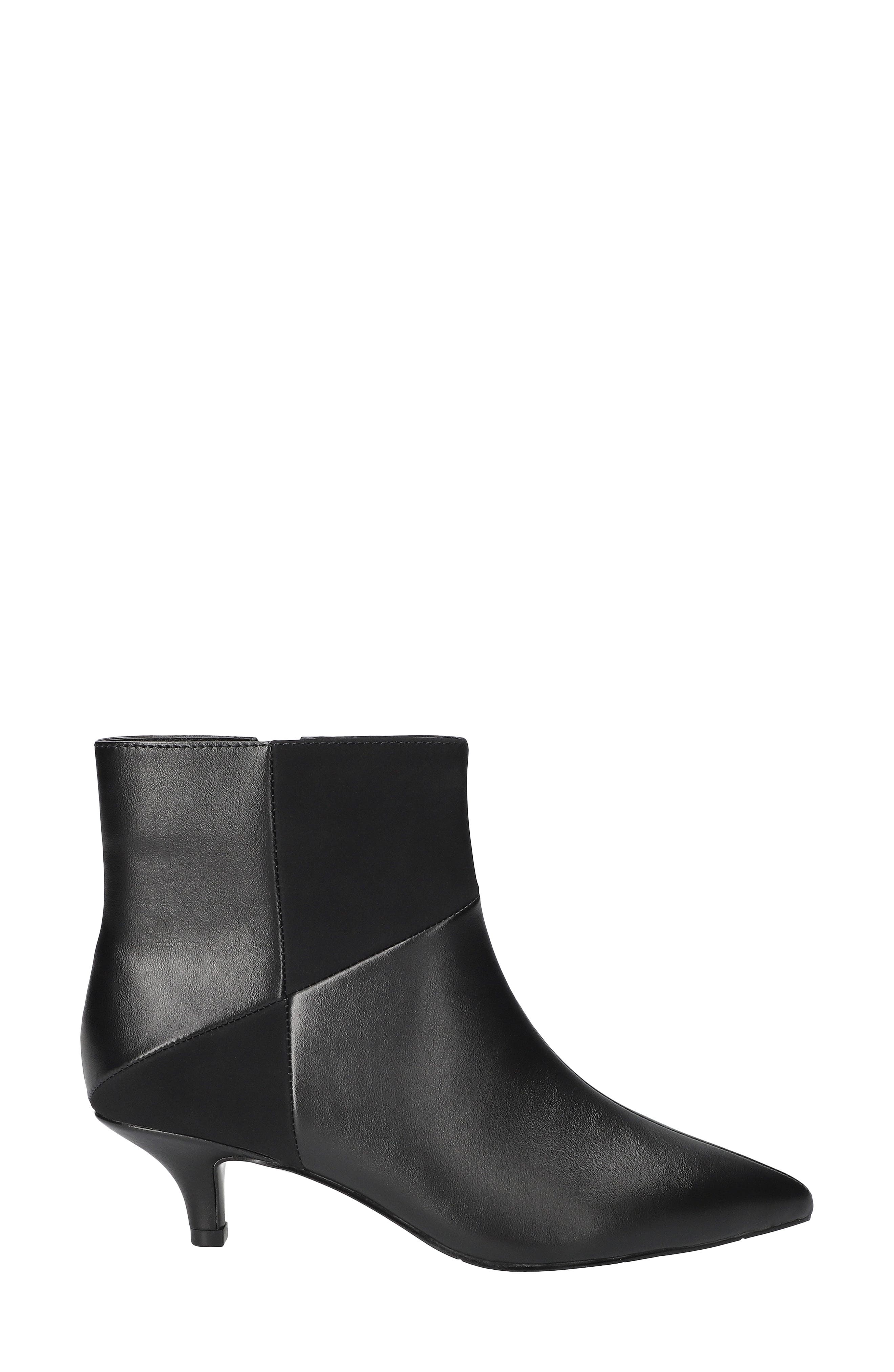 Nyla Faux Leather Bootie, Alternate, color, BLACK