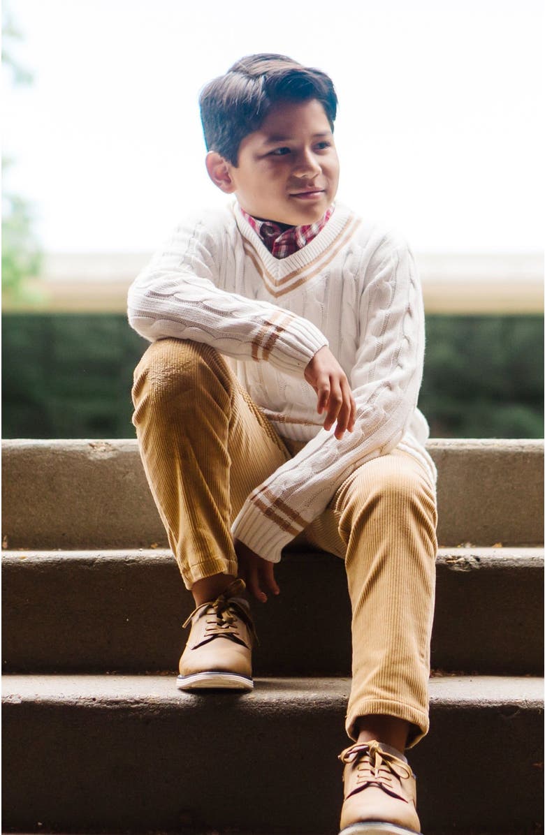 Hope & Henry Boys' Organic V-Neck Cricket Sweater, Kids, Alternate, color, 