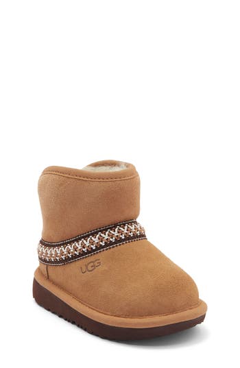 Ugg Kids Classic Mini Crescent Suede Boots In Brown