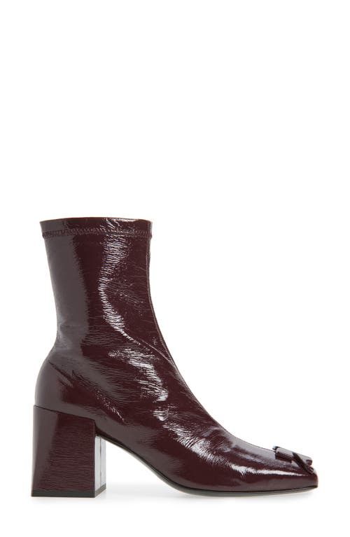 Courrèges Re-edition Vinyl Ankle Boot In Burgundy