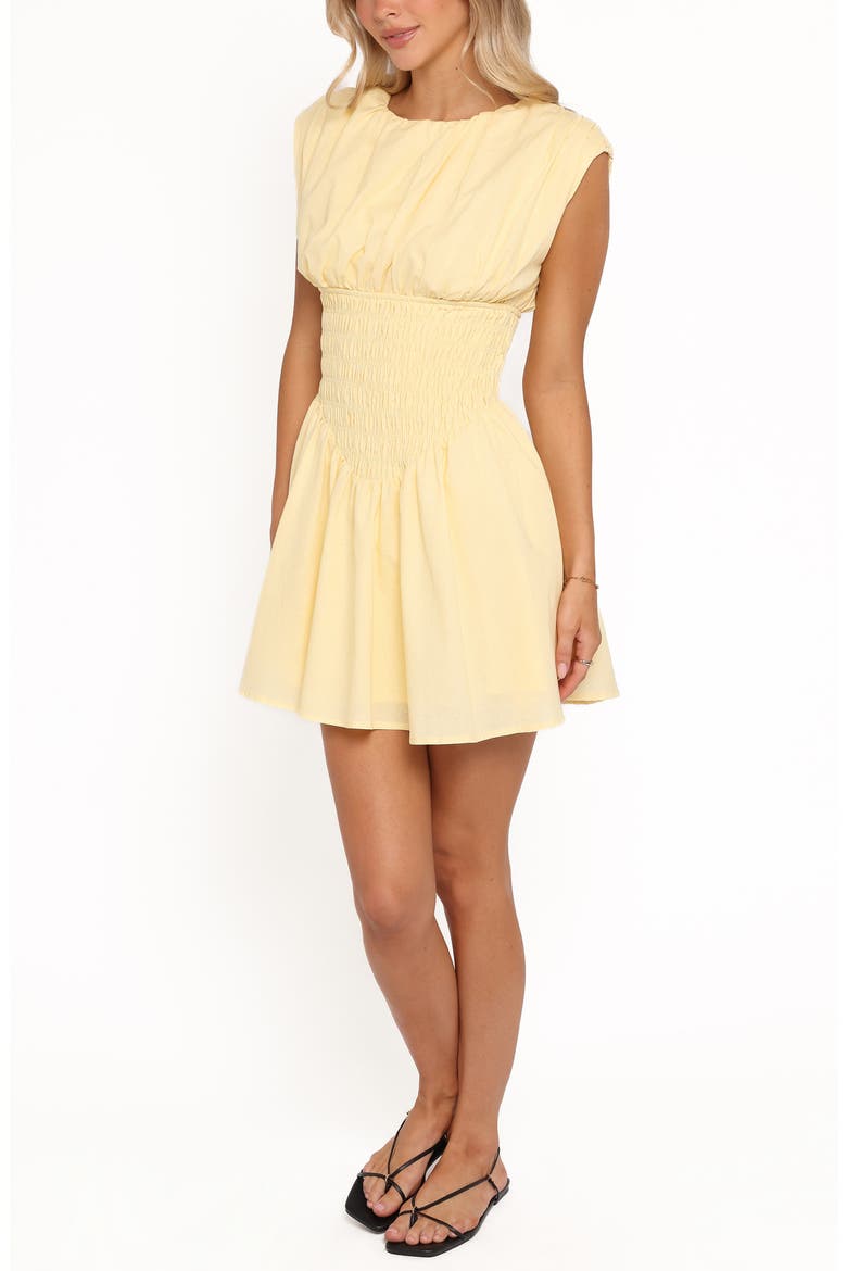Ziva Smocked Minidress, Alternate, color, YELLOW