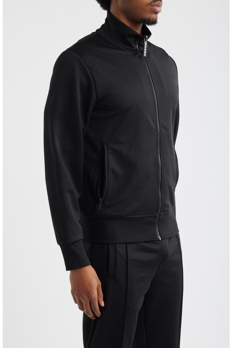 Back Curved Logo Track Jacket, Alternate, color, BLACK OFF WHITE