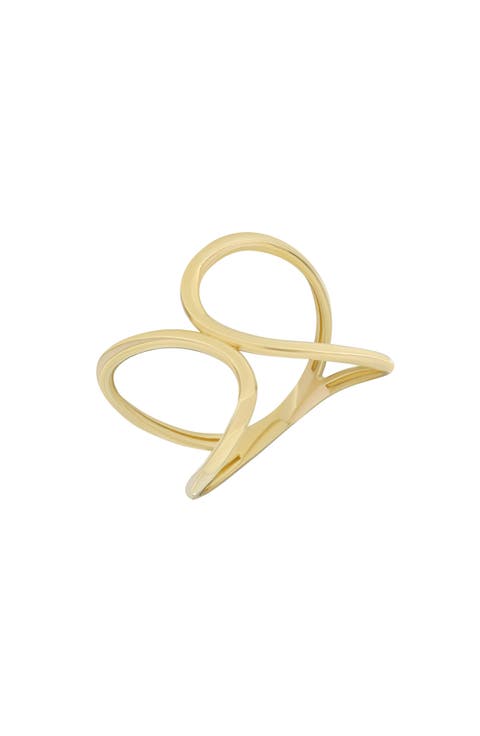 14K Gold Crossover Ring