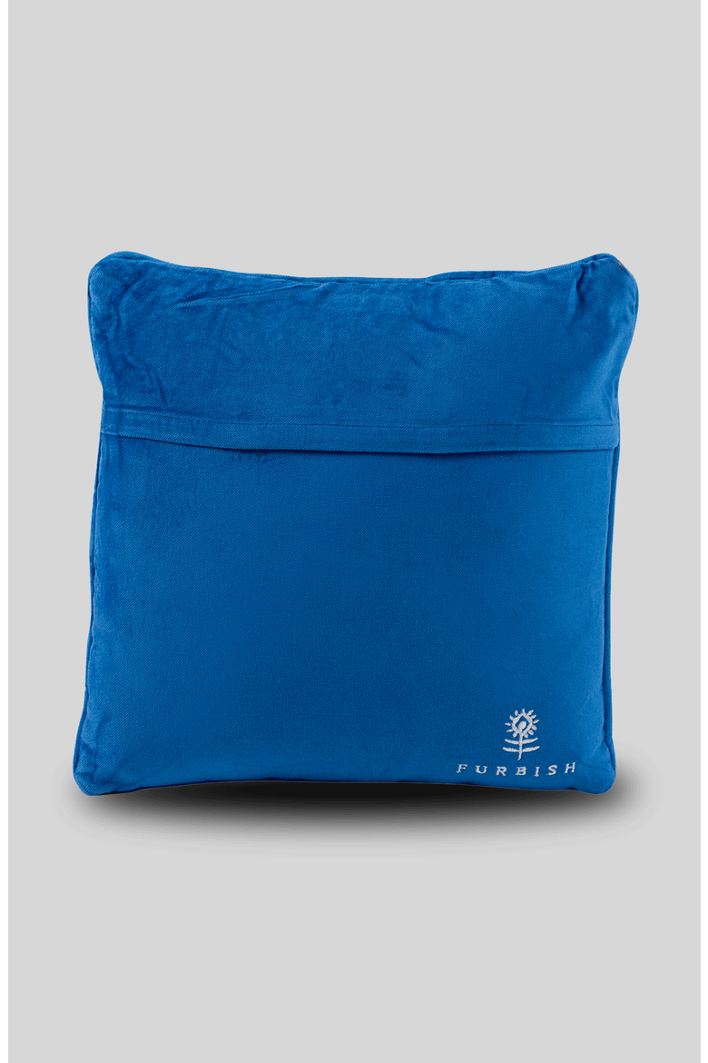 Overthink This Needlepoint Pillow, Alternate, color, Blue, White